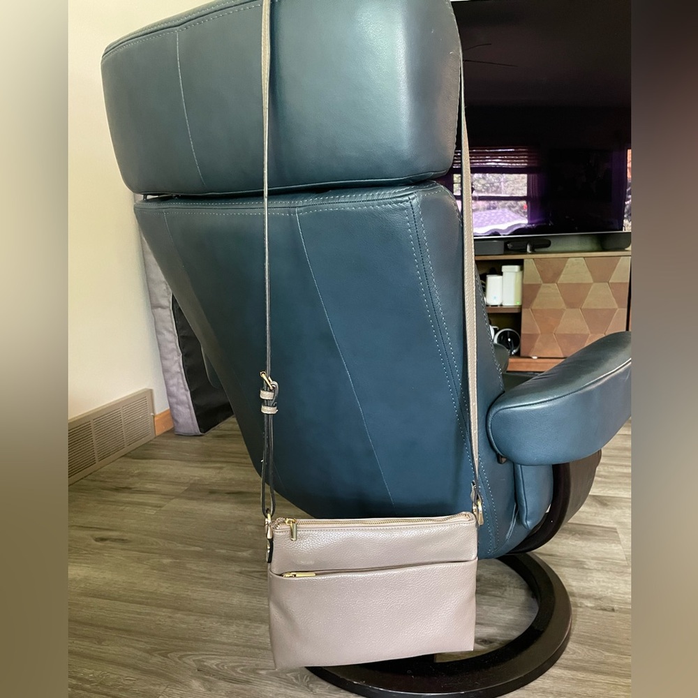 Elegant Gray-Taupe Crossbody Bag